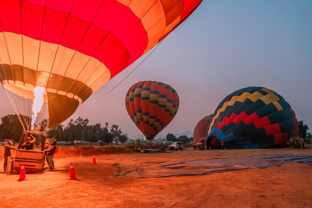 Teotihuacan hot air balloon tour.