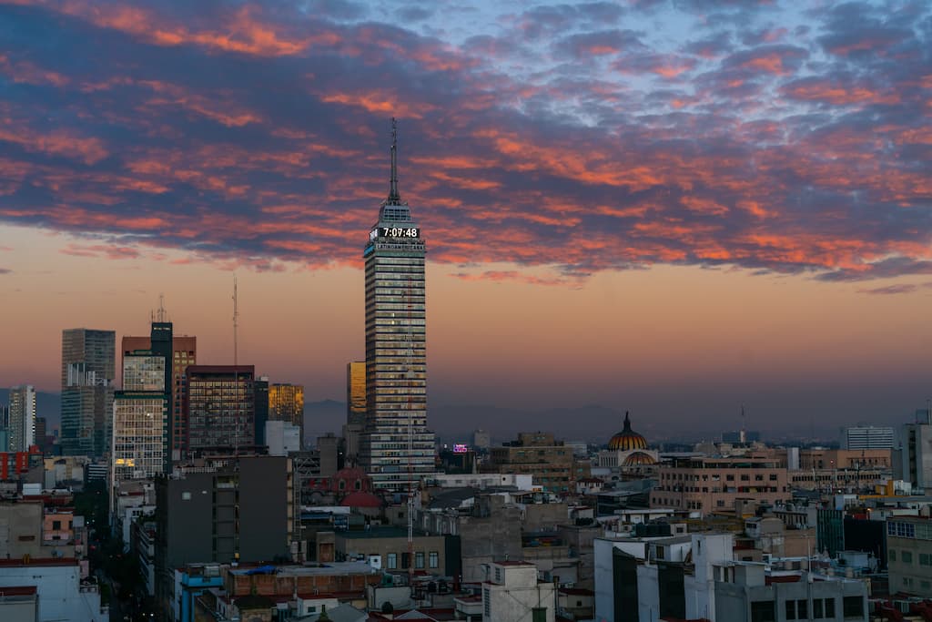 Torre Latinoamericana is one of Mexico City famous landmarks.