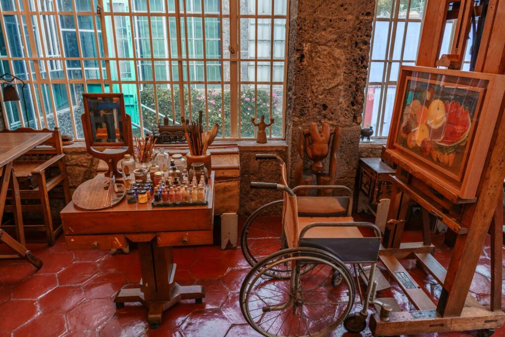 The inside of Frida Kahlo Museum in Mexico City.