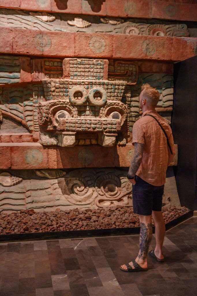 Blogger Robin at Anthropology Museum - one of the best things to do in Mexico City.