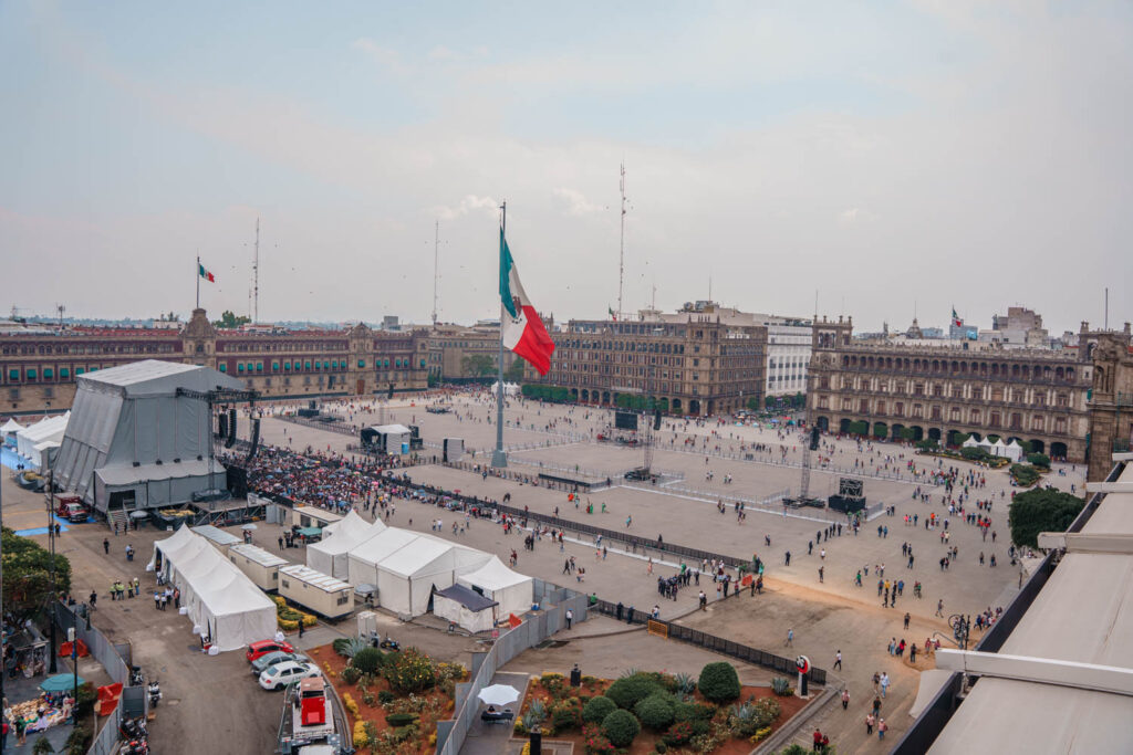 People gathering for an event in Mexico City in October.