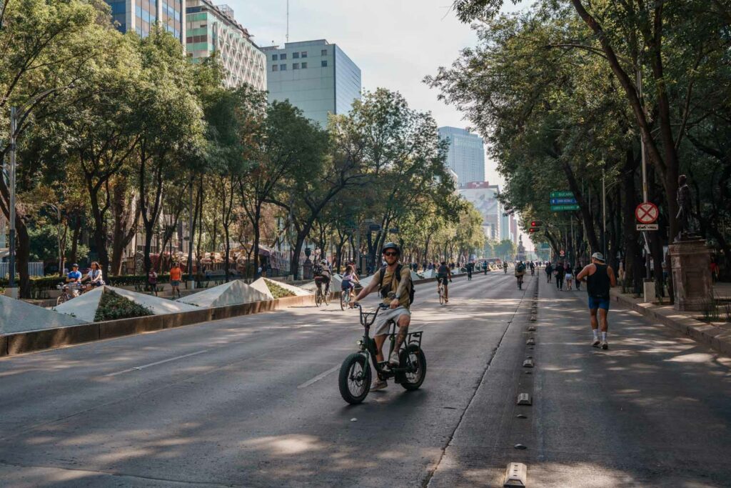 Blogger Robin enjoying an outdoor activity in Mexico City in August.