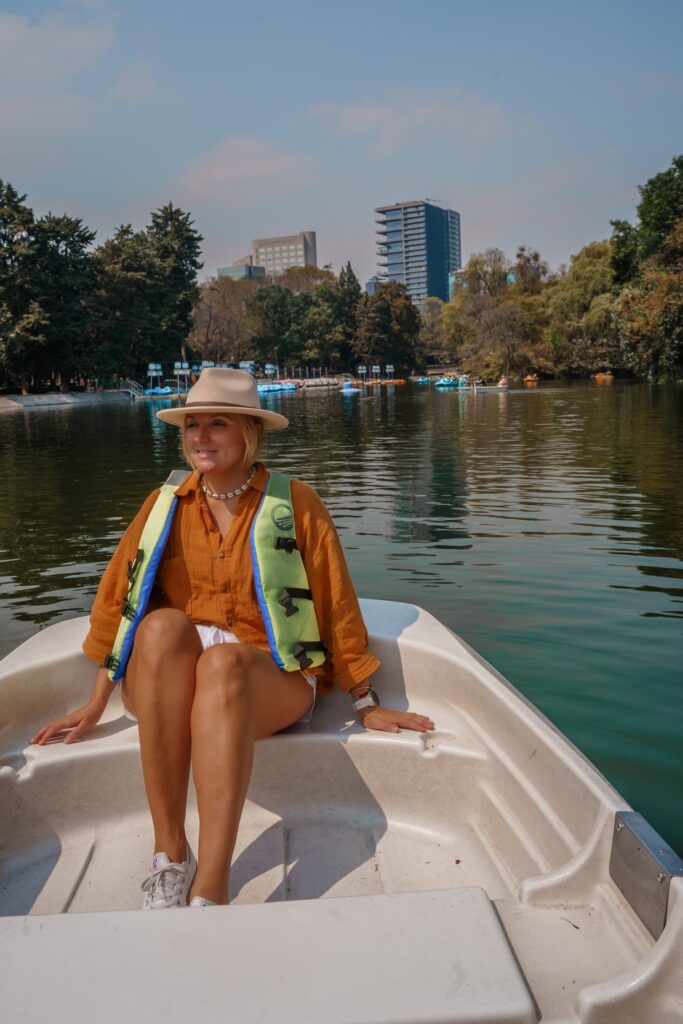 Blogger Mal at Chapultepec Lake - one of the best things to do in Mexico City for couples.