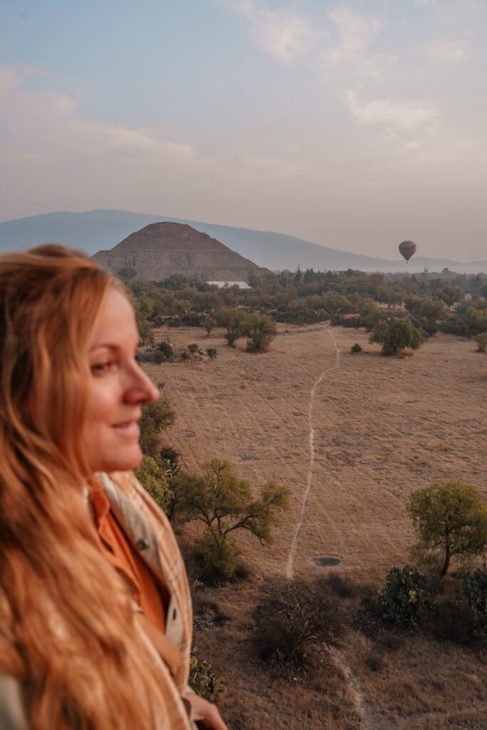 Blogger Mal visiting Teotihuacan - one of the best things to do in Mexico City.